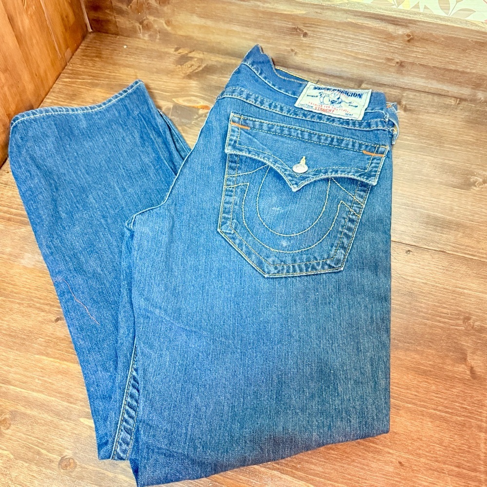 True Religion Straight Leg Jeans – Men’s Size 34, Made in USA​